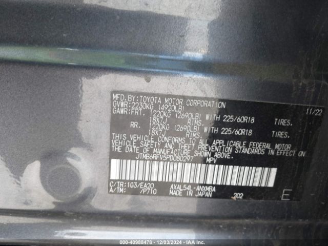 JTMB6RFV5PD080297 Toyota Rav4 Hybrid Xle Premium