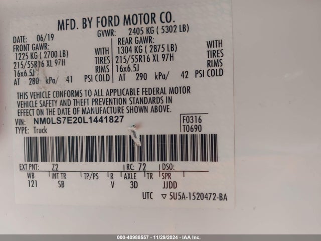 Ford Transit Connect Xl Cargo Van 2020 NM0LS7E20L1441827 Image 9