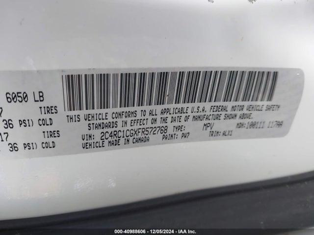 2C4RC1CGXFR572768 Chrysler Town & Country Touring-l