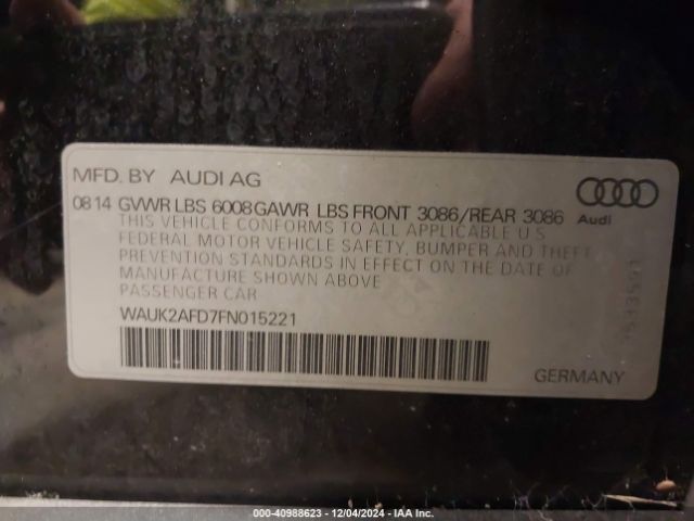 2015 AUDI S8 WAUK2AFD7FN015221 Photo 8