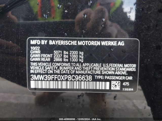 3MW39FF0XP8C96638 BMW 3 Series 330e