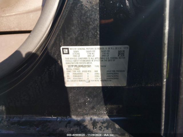 3GTP1PEJXHG281561 GMC Sierra 1500 Denali