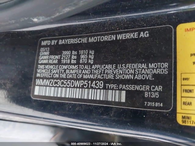 2013 MINI COUNTRYMAN WMWZC3C55DWP51439 Photo 8