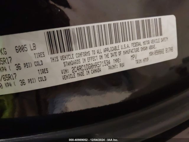 2C4RC1DG0HR571534 Chrysler Pacifica Touring