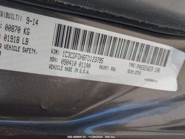 1C3CDFDH6FD123795 Dodge Dart Aero
