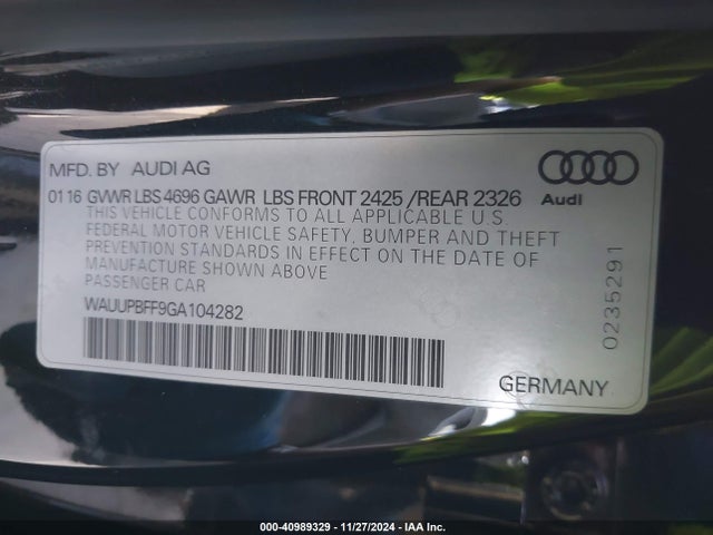 WAUUPBFF9GA104282 Audi A3 E-tron 1.4t Premium