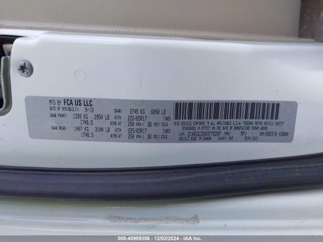 2C4RDGCG9KR775287 Dodge Grand Caravan Sxt