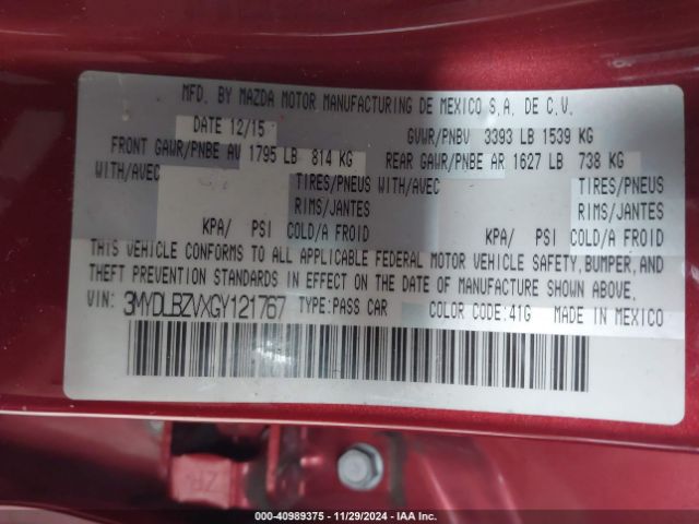 3MYDLBZVXGY121767 Scion IA