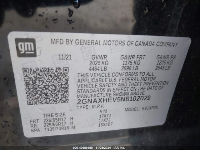2022 CHEVROLET EQUINOX 2GNAXHEV5N6102029 Photo 8