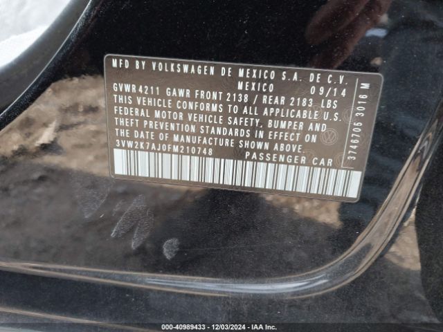 3VW2K7AJ0FM210748 Volkswagen Jetta 2.0l S