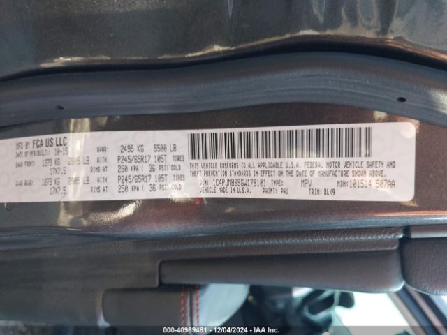 1C4PJMBS9GW179101 Jeep Cherokee Trailhawk
