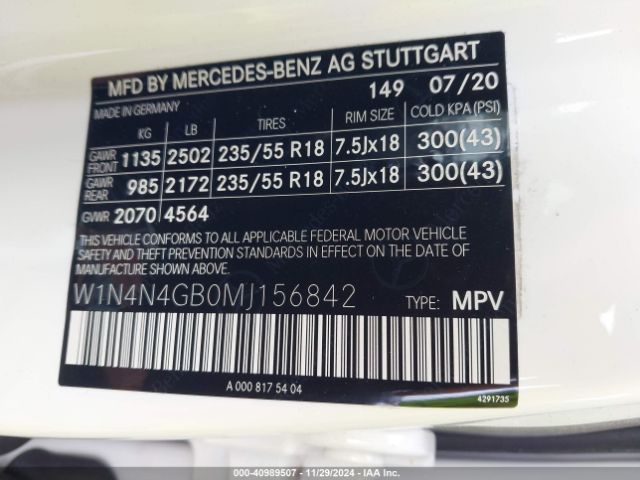 W1N4N4GB0MJ156842 Mercedes-Benz GLA 250