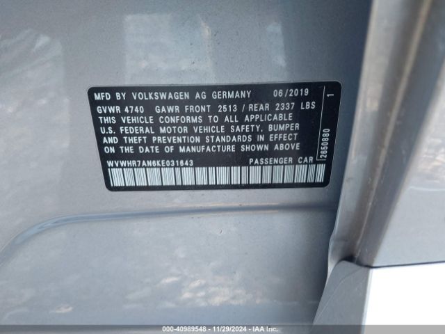WVWHR7AN6KE031643 Volkswagen Arteon 2.0t Sel R-line