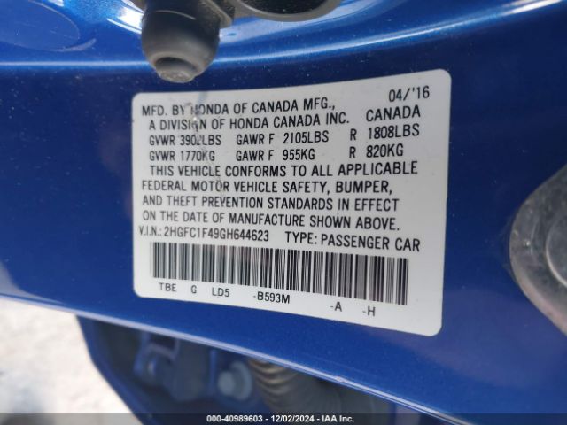 2HGFC1F49GH644623 Honda Civic Ex-t
