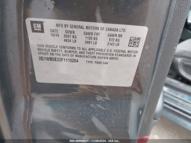 2G1WB5E32F1113264 Chevrolet Impala Limited Lt