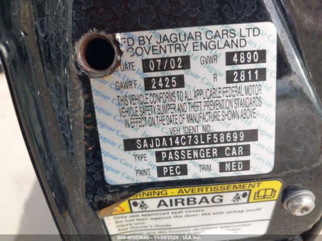 2003 JAGUAR XJ SAJDA14C73LF58699 Photo 8