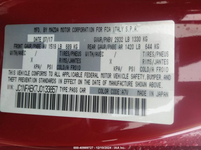 JC1NFAEK7J0133857 Fiat 124 Spider Lusso