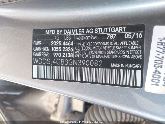 WDDSJ4GB3GN390082 Mercedes-Benz CLA 250 4MATIC
