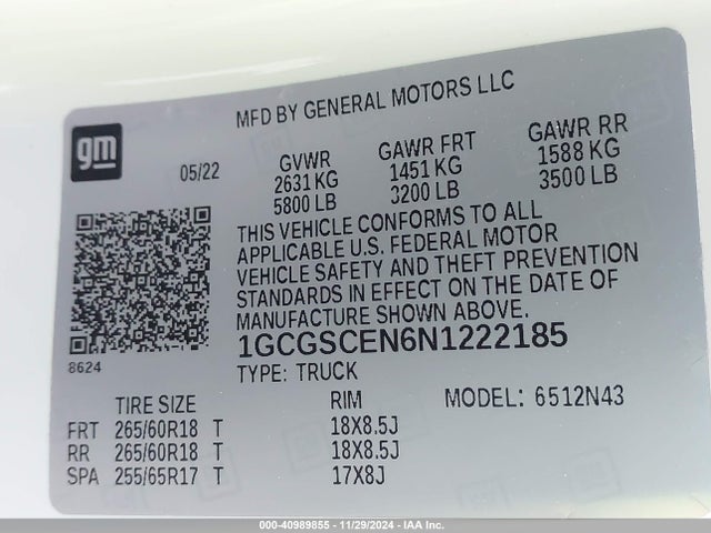 1GCGSCEN6N1222185 Chevrolet Colorado 2wd  Short Box Lt