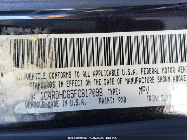 Dodge DURANGO LIMITED 2015 1C4RDHDG5FC817098 Image 9