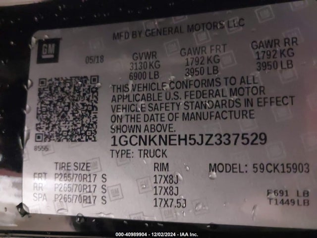 Chevrolet Silverado 1500 Wt 2018 1GCNKNEH5JZ337529 Image 9