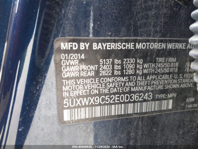 5UXWX9C52E0D36243 BMW X3 Xdrive28i