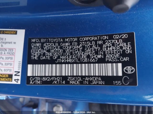 JTNKHMBX1L1081667 Toyota C-HR LE