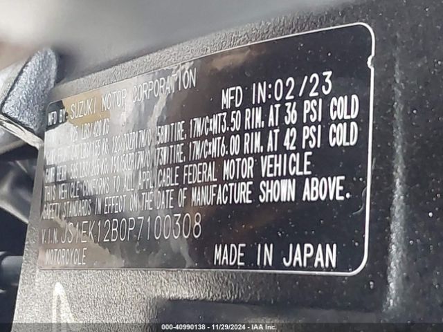 2023 SUZUKI GSX1000 JS1EK12B0P7100308 Photo 9