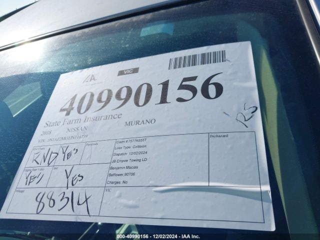 5N1AZ2MG1JN116739 Nissan MURANO SV