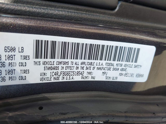 Jeep Grand Cherokee Limited 2014 1C4RJFBG6EC518542 Image 9