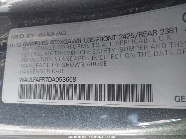 2013 AUDI A5 WAULFAFR7DA053668 Photo 8