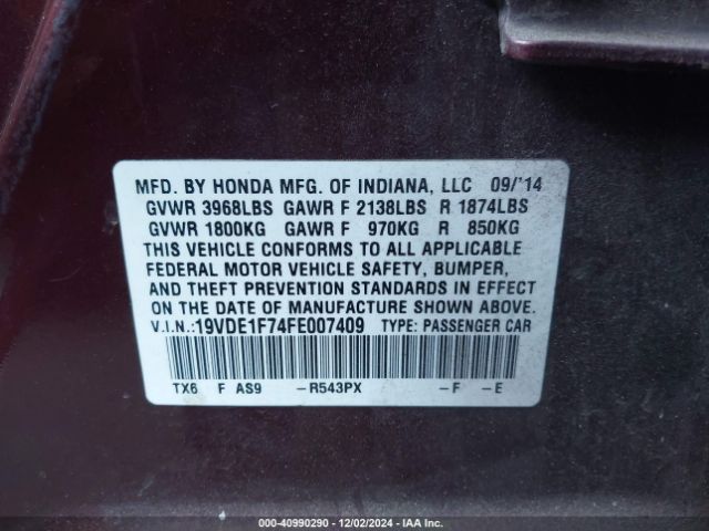 19VDE1F74FE007409 Acura Ilx 2.0l