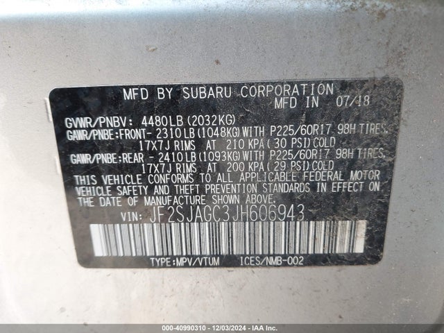 JF2SJAGC3JH606943 Subaru Forester 2.5i Premium