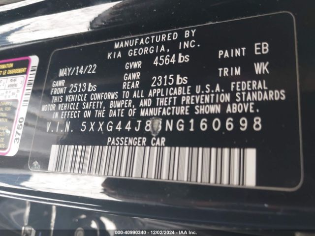 5XXG44J83NG160698 KIA K5 Gt
