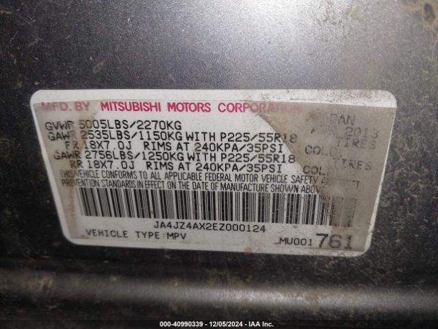 JA4JZ4AX2EZ000124 Mitsubishi OUTLANDER GT