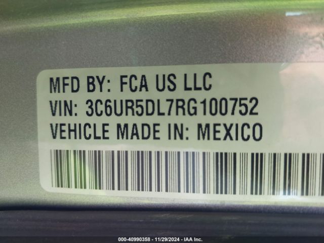 3C6UR5DL7RG100752 RAM 2500 Big Horn  4x4 6'4 Box