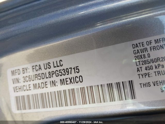 3C6UR5DL8PG539715 RAM 2500 Big Horn  4x4 6'4 Box