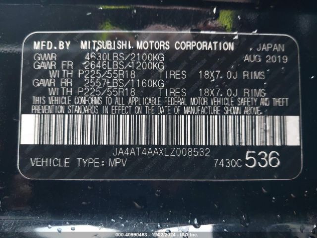 2020 MITSUBISHI ECLIPSE CROSS JA4AT4AAXLZ008532 Photo 8