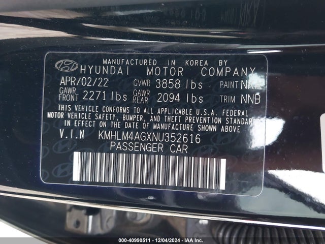 Hyundai ELANTRA SEL 2022 KMHLM4AGXNU352616 Image 9