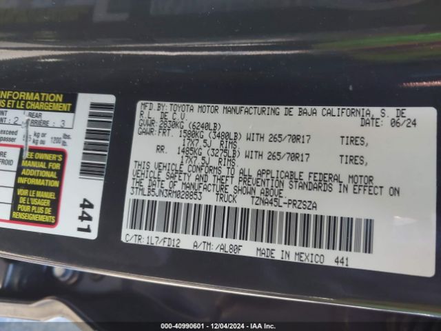 3TMLB5JN3RM028853 Toyota Tacoma Trd Off Road