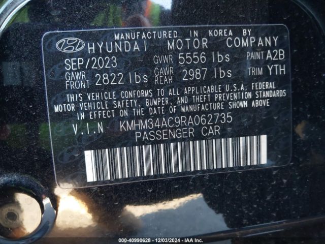 KMHM34AC9RA062735 Hyundai Ioniq 6 Sel