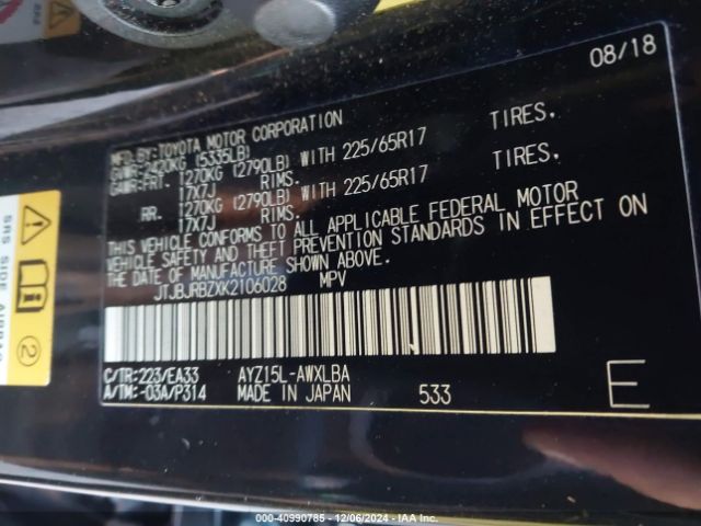 2019 LEXUS NX 300H JTJBJRBZXK2106028 Photo 8