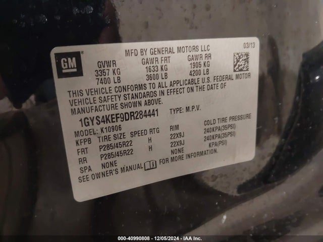 2013 CADILLAC ESCALADE ESV 1GYS4KEF9DR284441 Photo 8
