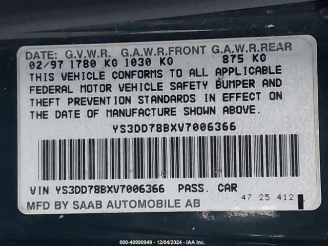 1997 SAAB 900 YS3DD78BXV7006366 Photo 8