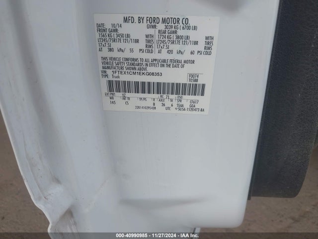 Ford F-150 Xl 2014 1FTEX1CM1EKG08353 Image 9