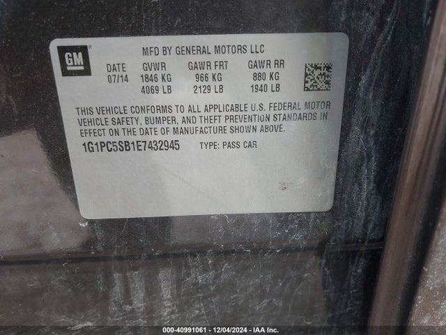 Chevrolet Cruze 1lt Auto 2014 1G1PC5SB1E7432945 Image 9