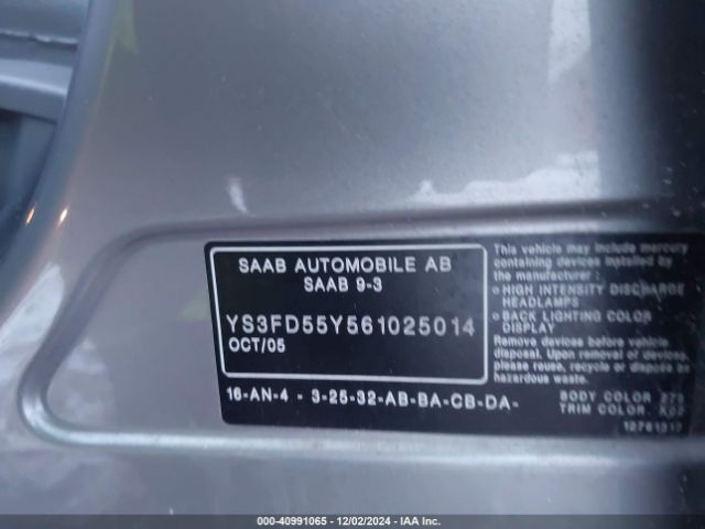 2006 SAAB 9-3 YS3FD55Y561025014 Photo 8