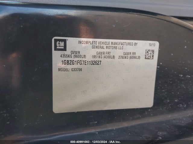 Chevrolet Express 3500 Lt 2014 1GBZG1FG7E1132627 Image 9