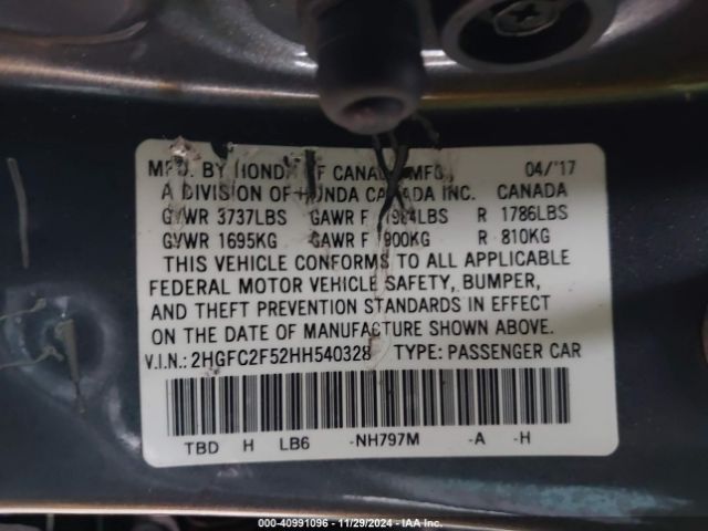 2HGFC2F52HH540328 Honda Civic Lx