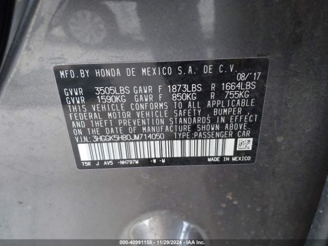 3HGGK5H80JM714050 Honda FIT EX